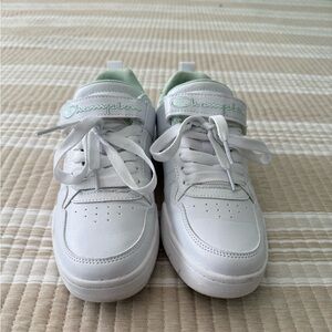 Champion White Sneakers with Mint Accents